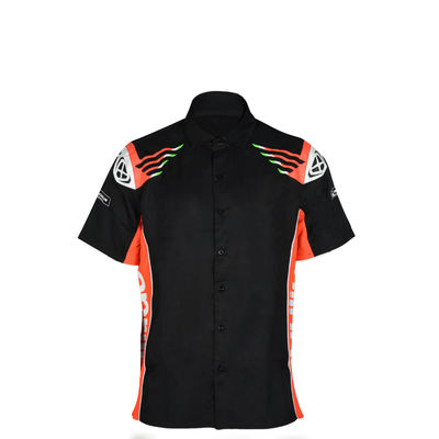 Custom Printed Polo Shirt Quick Dry Cotton for Racing Team and Motorcycling Fans
