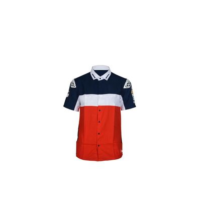 Custom Printing Short Sleeve Breathable Horse Racing Shirt with Retro Stripes Design